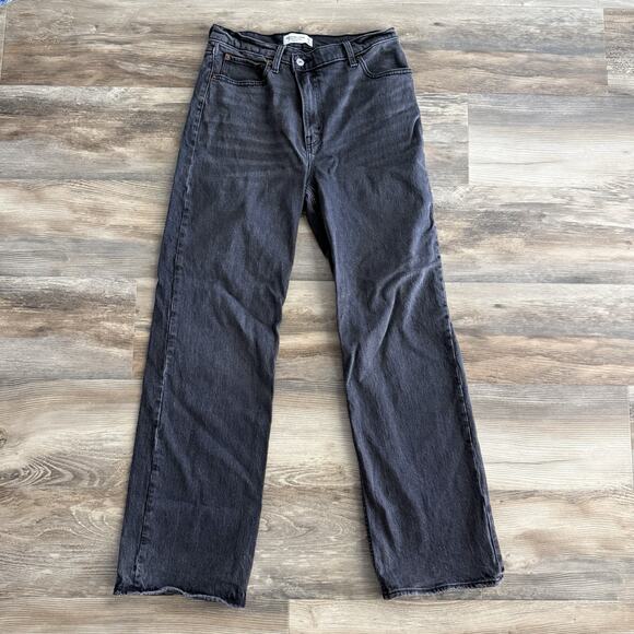 Abercrombie & Fitch The ’90s Relaxed Jean High Rise Black Women’s 28/6R - Picture 1 of 6